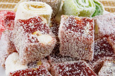 Oriental tatlılar, rahat lucum. Güzel arkaplan.