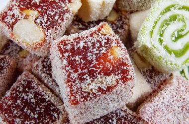 Oriental tatlılar, rahat lucum. Güzel arkaplan.