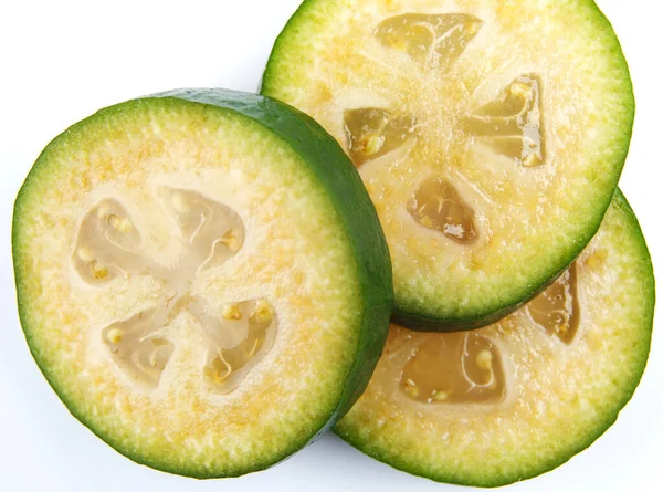 Bakgrund Från Delar Den Mogna Feijoafrukten — Stockfoto