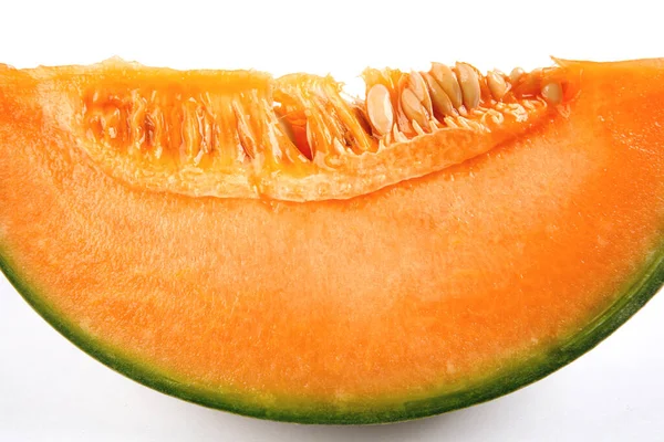Makroskopiska Meloner Kantaloupe Bit Mogen Melon — Stockfoto