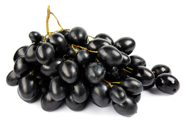 Banda Czarnych Winogron Jest Izolowana Białym Tle — Zdjęcie stockowe