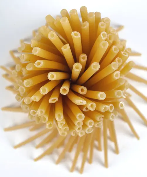 Pasta Form Tubes Form Interesting Pattern Top View — Stock Photo, Image