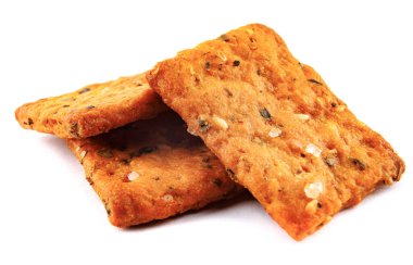 Kare kurabiye beyaz arka planda izole edilmiş..