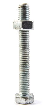 Fındık ve cıvata beyaz arka planda izole edilir.