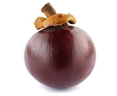 Mangosteen beyaz arka planda izole edildi. Olgun mangosteen.