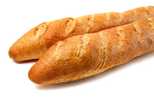 Two Baguettes White Background French Baguette — Stock Photo, Image