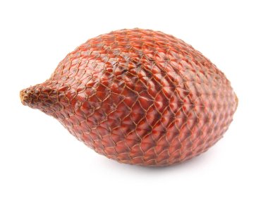 Taze yılan meyvesi beyaz arka planda izole edilir. Red Salacca. Salak meyvesi. Salacca zalacca, Yılan meyvesi .