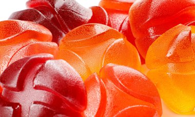 Çok renkli marmelat şekerlerinin arkaplanı. Lezzetli marmelat..