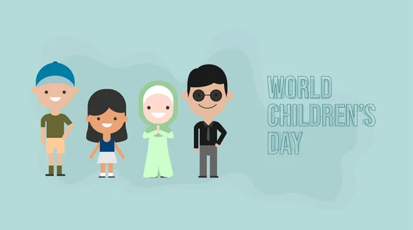 World Children Day Vektorillustration Med Barndesign Bra Mall För Barn — Stock vektor