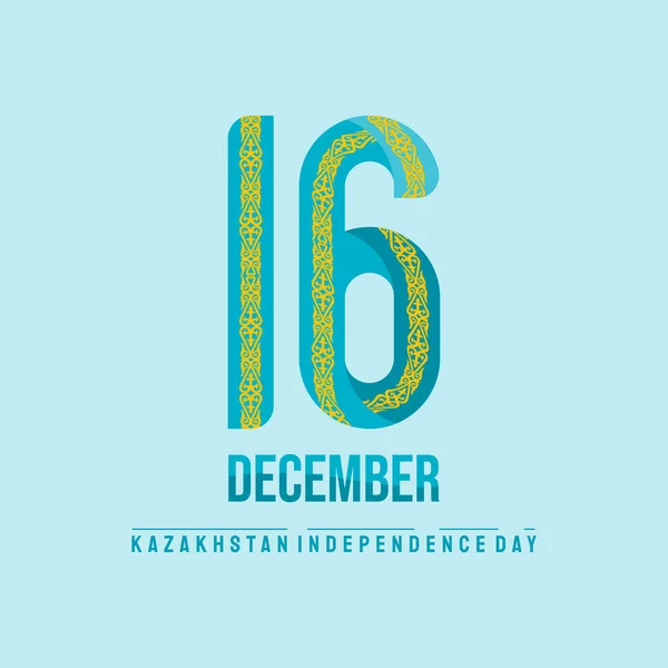 Kazakhstan Independence Day Design Con Tipografia Ornamentale Numero Giorno Celebrazione — Vettoriale Stock