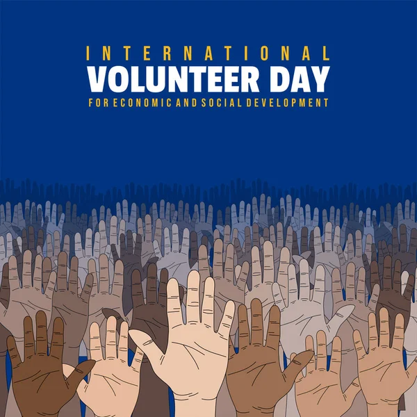 Día Internacional Del Voluntariado Para Diseño Desarrollo Económico Social Con — Archivo Imágenes Vectoriales