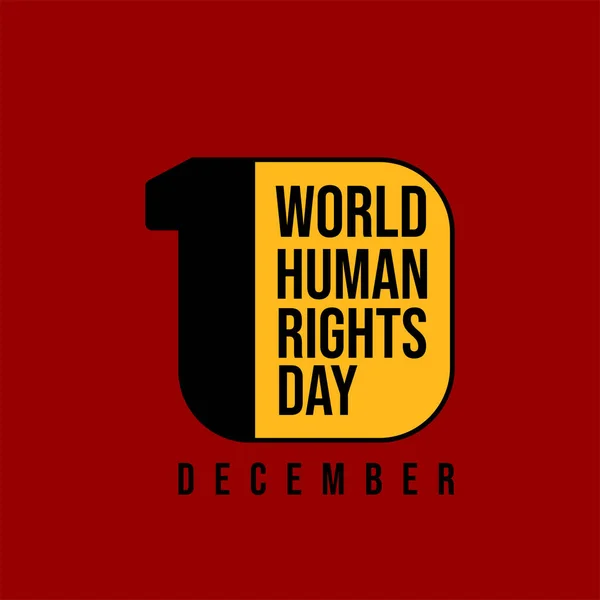 Emberi Jogok Világnapja Tipográfiával December Sablon Emberi Jogok Kialakításához — Stock Vector