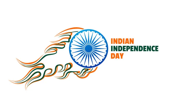Indyjski Projekt Dzień Niepodległości Ogniem Ashoka Koło Czakry Dobry Szablon — Wektor stockowy