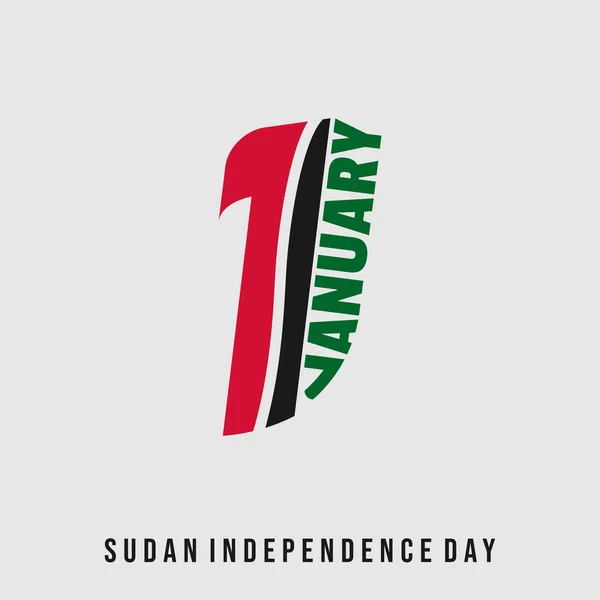 Numaranın Tipografi Tasarımı Ocak Sudan Bağımsızlık Günü Için Şablon Tasarımı — Stok Vektör