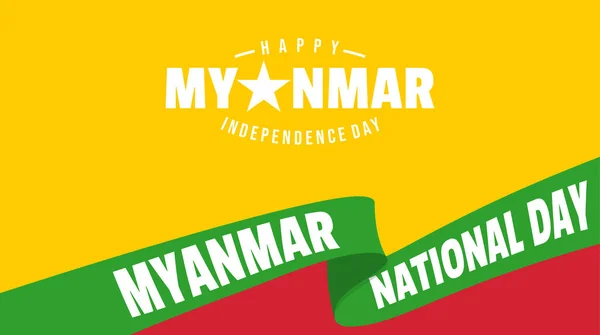Myanmar Arkaplan Tasarımı Myanmar Bayrak Renginde Myanmar Bağımsızlık Günü Veya — Stok Vektör