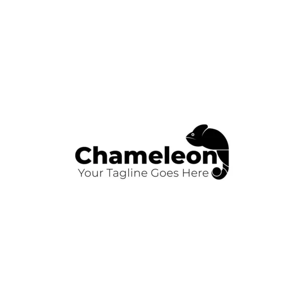 Λογότυπο Chameleon Typography Όρθιο Χαμαιλέοντα Στο Κείμενο Καλό Πρότυπο Για — Διανυσματικό Αρχείο