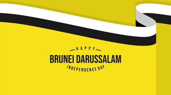 Gelbe Flache Hintergrund Design Für Brunei Darussalam Unabhängigkeitstag — Stockvektor