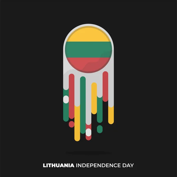 Litvanya Bayrağının Düz Meteoru Litvanya Nın Bağımsızlığı Veya Ulusal Gün — Stok Vektör