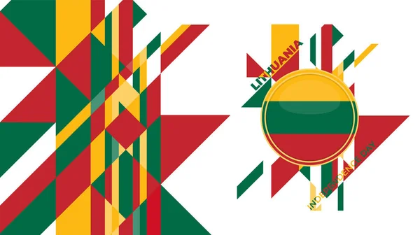 独立日的低的多抽象背景设计 立陶宛独立或国庆日的好模板 — 图库矢量图片