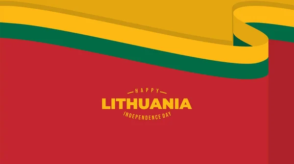 Červená Barva Žlutým Zeleným Plochým Designem Pozadí Pro Litevský Den — Stockový vektor