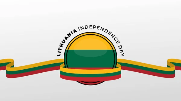 Litvanya Bağımsızlık Günü Litvanya Amblem Tasarımlı Vektör Çizimi Litvanya Bağımsızlık — Stok Vektör