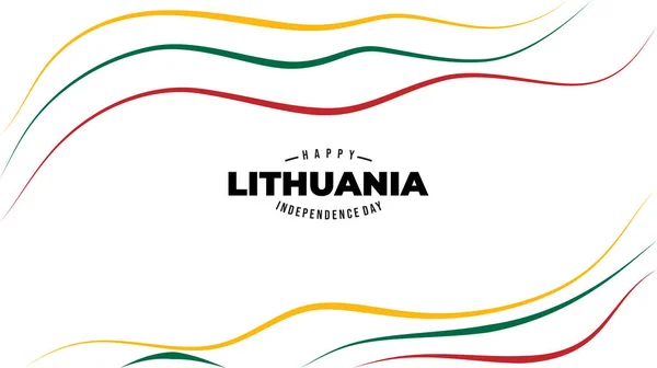 Tři Barevné Linie Výtvarné Pozadí Design Pro Litevský Den Nezávislosti — Stockový vektor