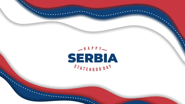 Papírový Střih Pozadí Vektorové Ilustrace Pro Srbsko Státnost Den Designu — Stockový vektor