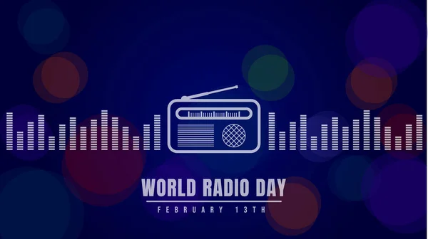 Radyo ve frekans tasarımı ile soyut arkaplan ışıklandırması. Dünya radyo günü tasarımı için iyi bir şablon.