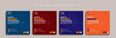 Sosyal medya şablon tasarımı seti. Sosyal medya üzerinden Webinar davetiye tasarımı için iyi bir şablon. Ayrıca diğer sosyal medya reklamları için de iyi bir şablon..