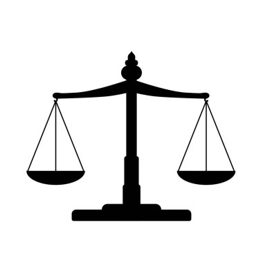 Adalet vektör illüstrasyonunu ölç. Adalet tasarımı için iyi şablon.