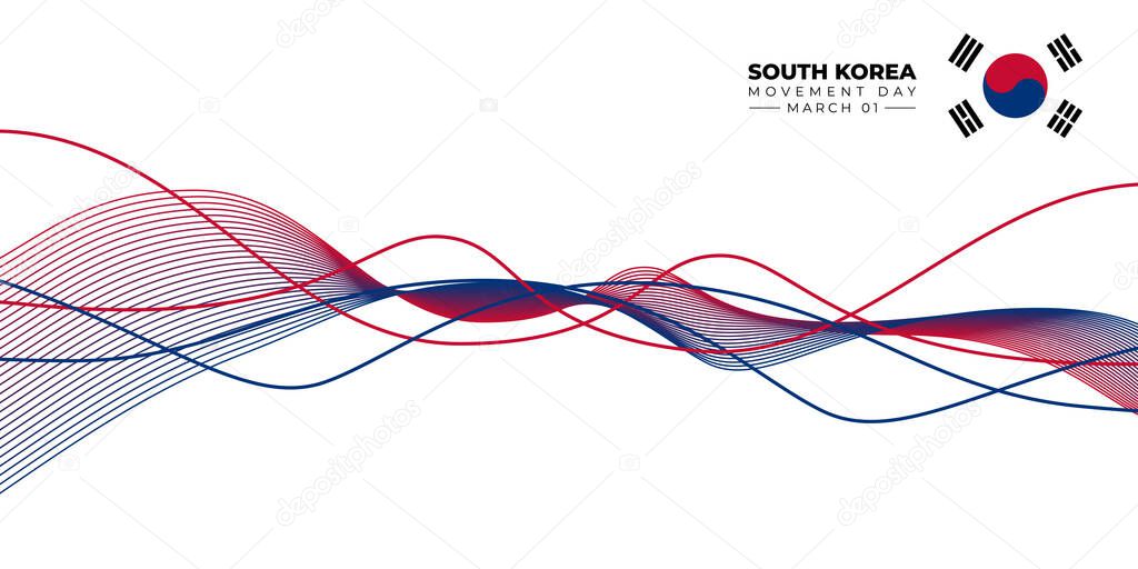 South Korea Independence movement day. Red and blue abstract background design. good template for South Korean national day design.