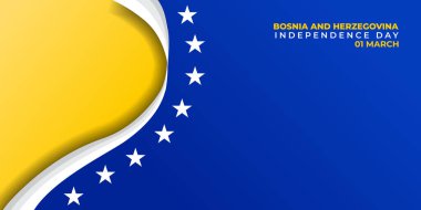 Yıldız tasarımlı mavi soyut arkaplan. Bosna-Hersek 'in bağımsızlık günü için iyi bir şablon.