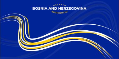 Çizgi çizimi olan mavi soyut arka plan. Bosna-Hersek 'in bağımsızlık günü için iyi bir şablon.