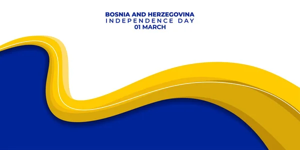 Синий Желтый Белый Фон Хороший Шаблон Дизайна Дня Независимости Боснии — стоковый вектор