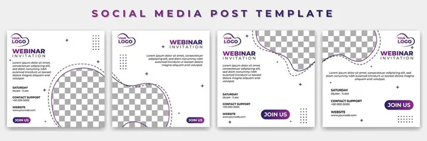 Beyaz renk vektör illüstrasyonlu Sosyal Medya şablonu. Webinar davetiye tasarımı. Çevrimiçi reklam tasarımı için iyi şablon.
