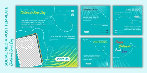 Set Van Social Media Post Template Social Media Template Met — Stockvector