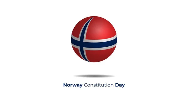 Norway Flag Ball Vector Illustration Good Template Norway National Day — Stock Vector