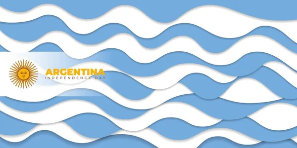 Argentina Independence Day Diseño Plantilla Fondo Con Diseño Corte Papel — Archivo Imágenes Vectoriales