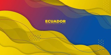 Sarı soyut arkaplan tasarımlı Ekvador Bağımsızlık Günü. Ekvador Ulusal Günü tasarımı için iyi bir şablon.