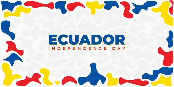 Den Nezávislosti Ekvádoru Žlutou Modrou Červenou Malbou Dobrá Šablona Pro — Stockový vektor