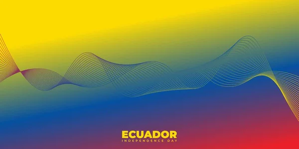 Ekvador Bağımsızlık Günü sarı mavi ve kırmızı arka plan tasarımlı. Ekvador Ulusal Günü tasarımı için iyi bir şablon.