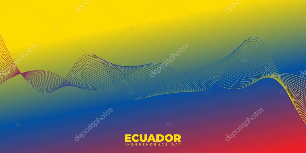 Ecuador Independence Day with yellow blue and red background design. good template for Ecuador National Day design.