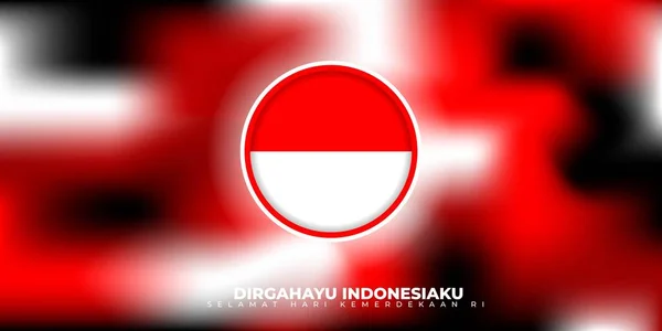 Indonesien Självständighetsdag Med Röd Vit Och Svart Abstrakt Bakgrund Design — Stock vektor