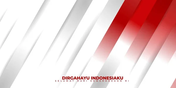 Indonésia Dia Independência Com Fundo Geométrico Vermelho Branco Indonésia Significa — Vetor de Stock