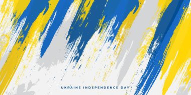 Ukrayna 'nın bağımsızlık günü tasarımı için mavi ve sarı grunge arka plan. Ukrayna Ulusal Günü için iyi şablon