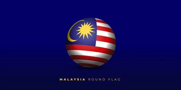 Malajsijská Ilustrace Vektoru Kulaté Vlajky Dobrá Šablona Pro Design Malajsie — Stockový vektor
