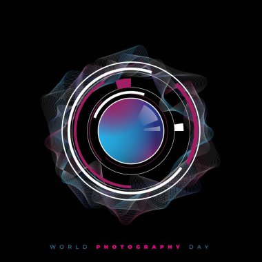 Duman efektli kamera. Fotoğraf logosu ya da fotoğraf tasarımı için iyi bir şablon.