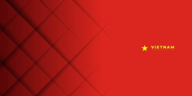 Kare gölge desenli kırmızı sarı arkaplan. Vietnam için iyi bir şablon ulusal gün veya bağımsızlık günü tasarımı.