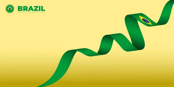 Diseño Del Día Independencia Brasil Con Flying Small Brazil Flag — Vector de stock