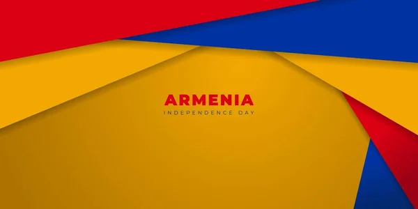 Ermenistan Bağımsızlık Günü Tasarımı Için Kırmızı Sarı Mavi Geometrik Arka — Stok Vektör